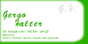 gergo halter business card