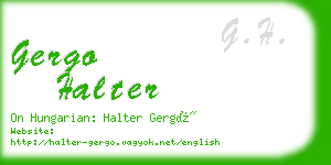gergo halter business card